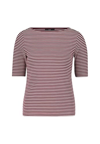 zero Damen Ringelshirt mit U-Boot Ausschnitt 40, Dark RedCream von zero