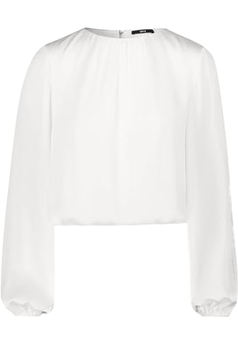 zero Damen Satinbluse Langarm mit Raffung Offwhite,36 von zero