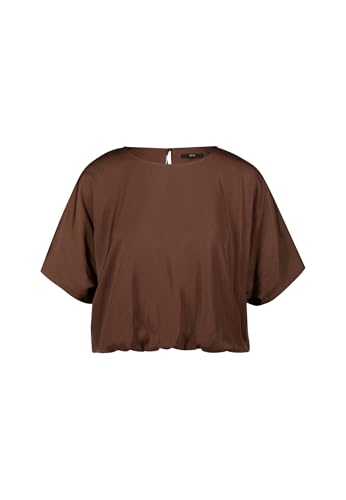 zero Damen Satinbluse mit Ballonärmeln 38, Chicory Coffee von zero