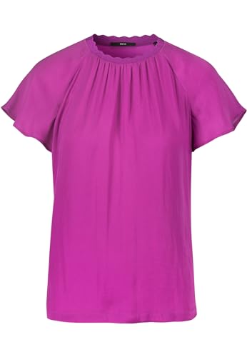 zero Damen Satinbluse mit Volantärmel Cattleya Orchid,36 von zero