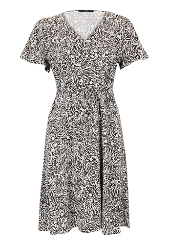 zero Damen Sommerkleid Allover-Muster 36, BrownCream von zero