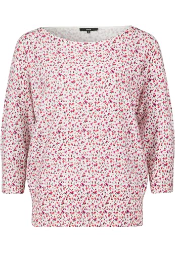 zero Damen Sommerpullover mit Blumen CreamPurple,40 von zero