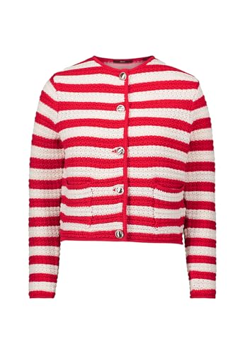 zero Damen Strickjacke mit Streifen 36, CreamRed von zero
