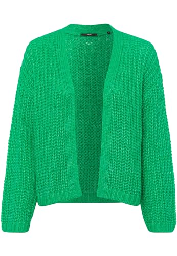 zero Damen Strickjacke offener Style Middle Green Melange,L von zero