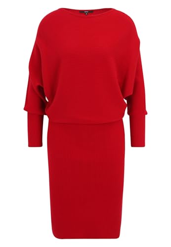 zero Damen Strickkleid gerippt mit U-Boot Ausschnitt Savvy Red,40 von zero