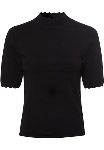 zero Damen Strickpullover mit Wellenkante Black Beauty,44 von zero