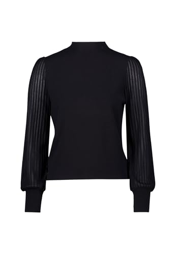 zero Damen Strickpullover mit transparenten Ärmeln 40, Black Beauty von zero