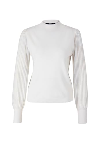 zero Damen Strickpullover mit transparenten Ärmeln 42, Offwhite von zero