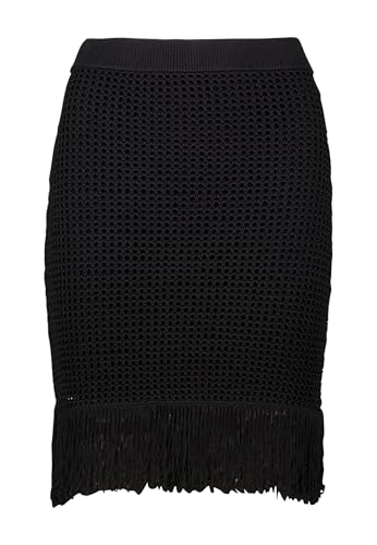 zero Damen Strickrock mit Fransen 42, Black Beauty von zero