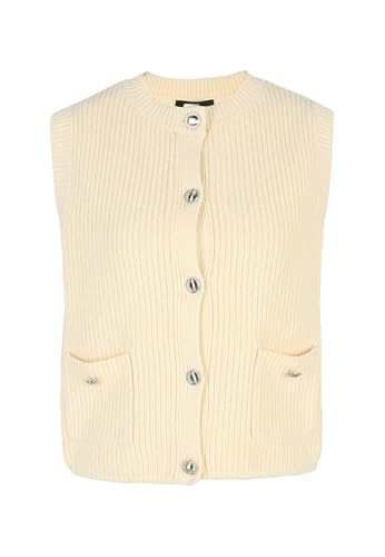 zero Damen Strickweste mit Knopfleiste 38, Eggnog von zero