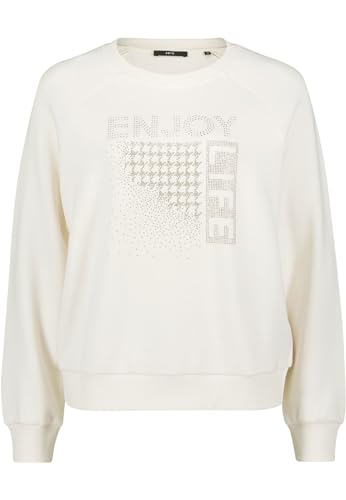 zero Damen Sweatshirt mit Glitzerprint Patch CreamCream,40 von zero