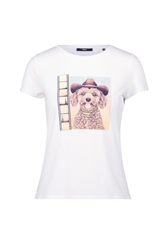 zero Damen T-Shirt mit Hundemotiv 36, Patch CreamBrown von zero