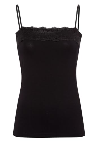 zero Damen Top mit Spitzenkante Style Tessa Black Beauty,34 von zero