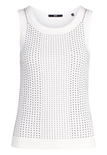 zero Damen Top mit Ziernieten 36, Patch CreamSilver von zero