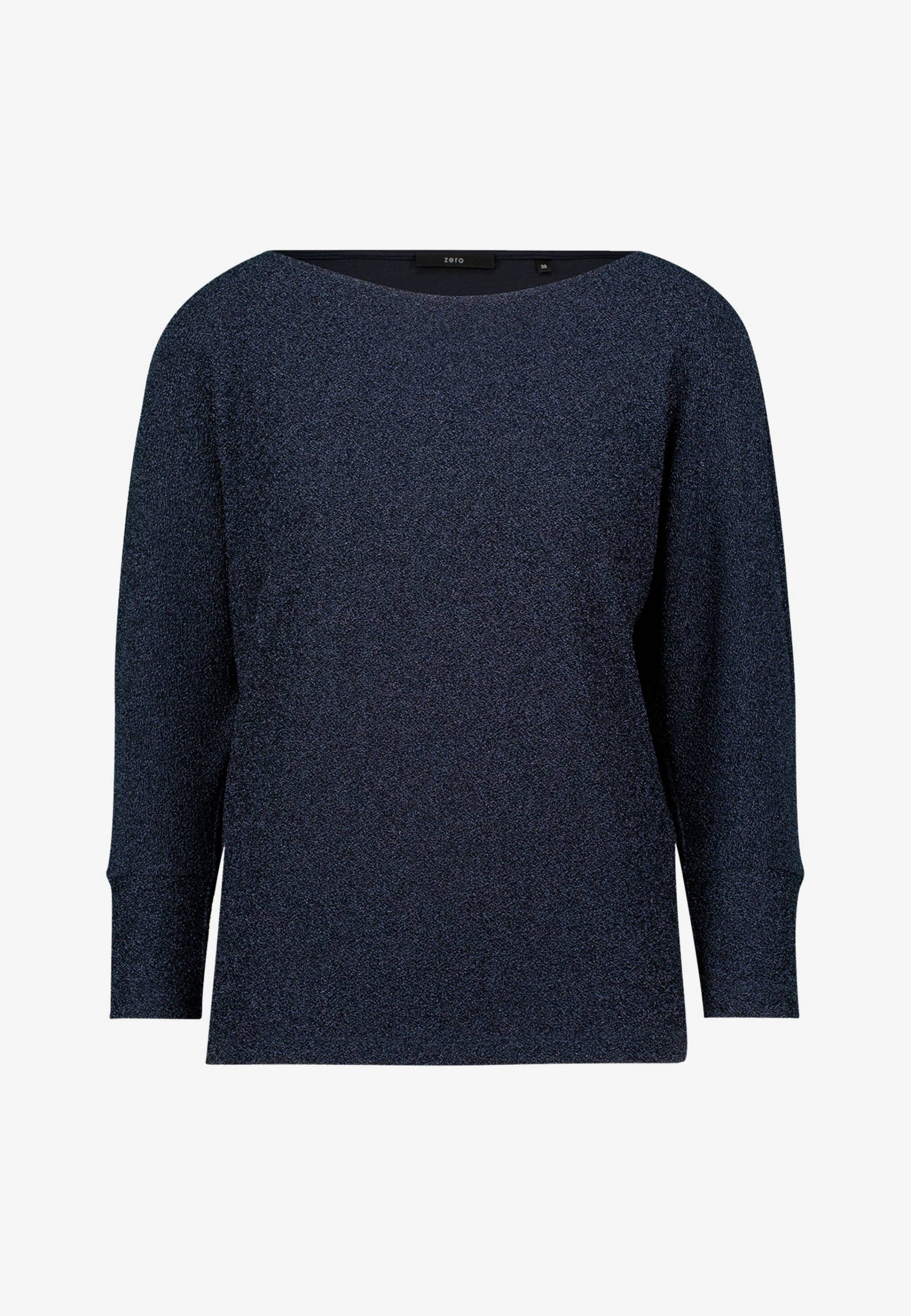 zero - Glitzer-Shirt mit U-Boot Ausschnitt teal ocean - Gr. - 36 von zero