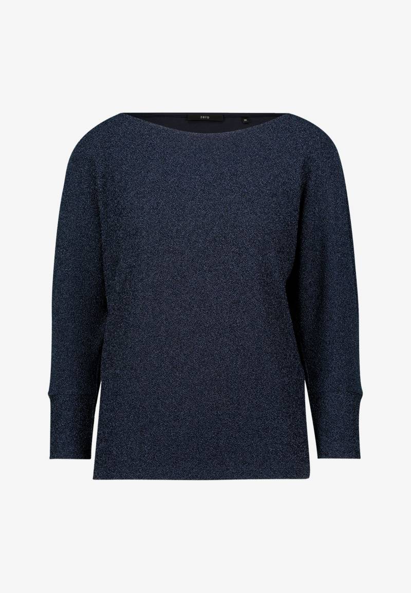 zero - Glitzer-Shirt mit U-Boot Ausschnitt teal ocean - Gr. - 38 von zero