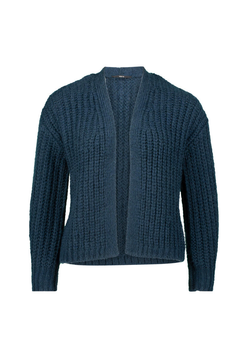 zero - Grobstrickjacke blau - Gr. - M von zero