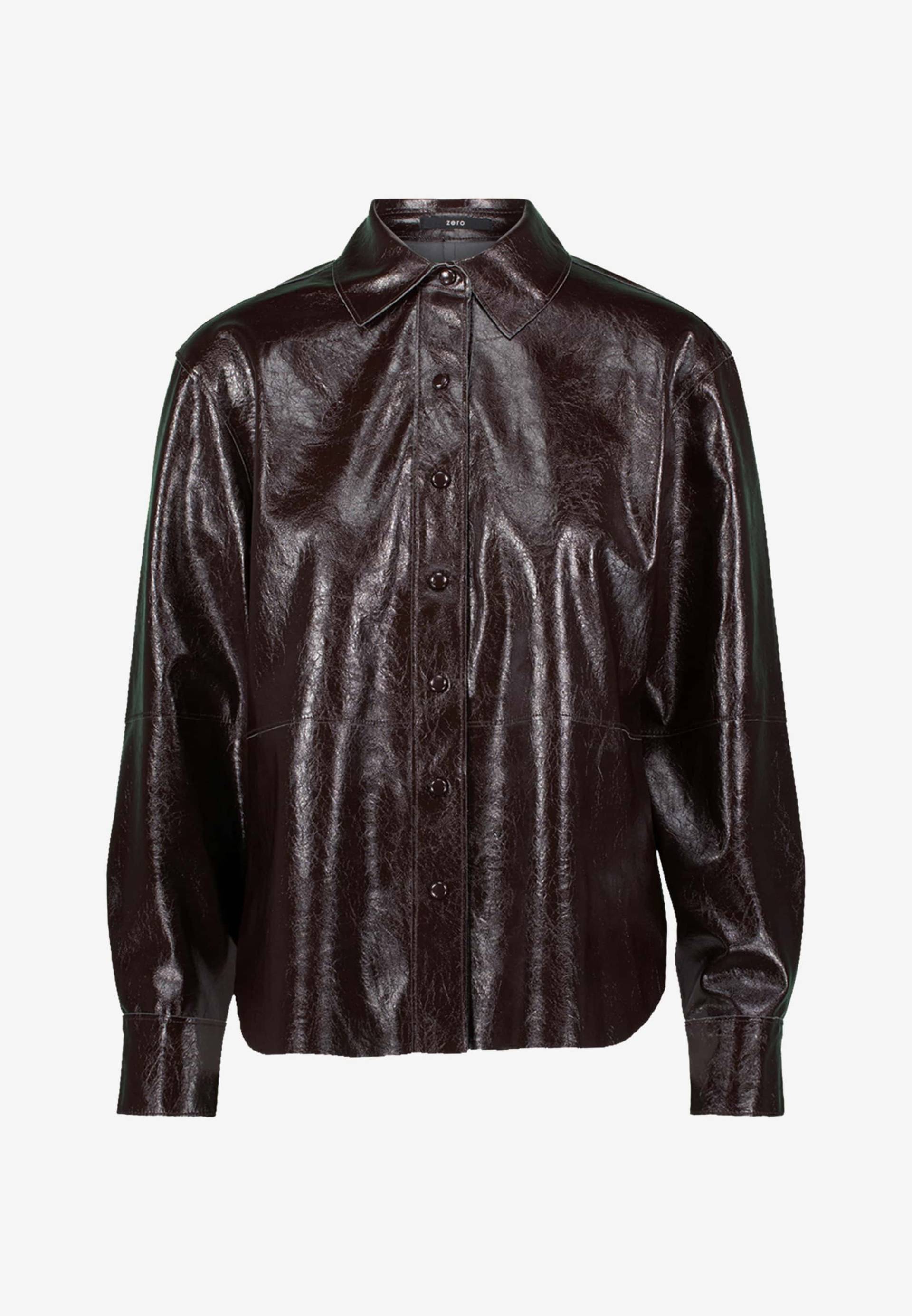 zero - Hemdbluse im Lederlook Knopfleiste - Gr. - 38 von zero