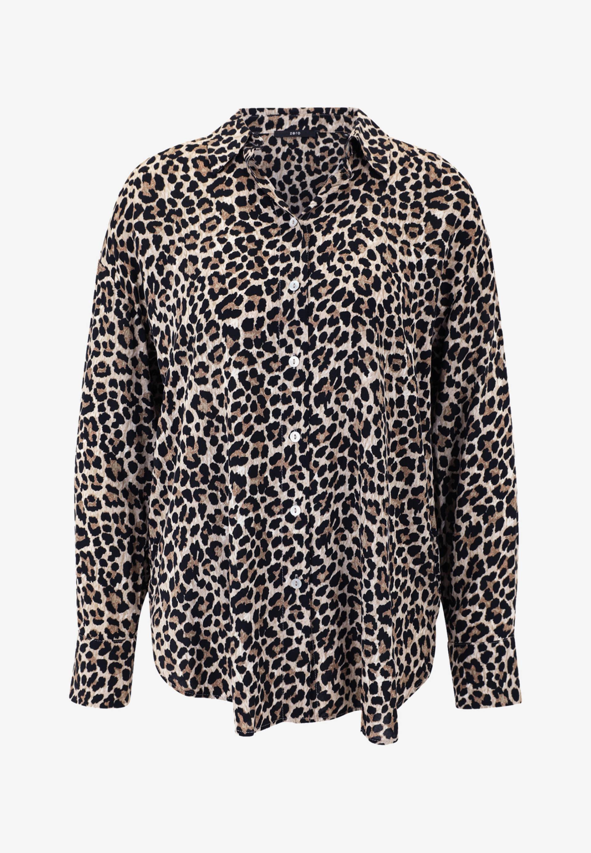 zero - Hemdbluse mit Leomuster beigeblack - Gr. - 36 von zero
