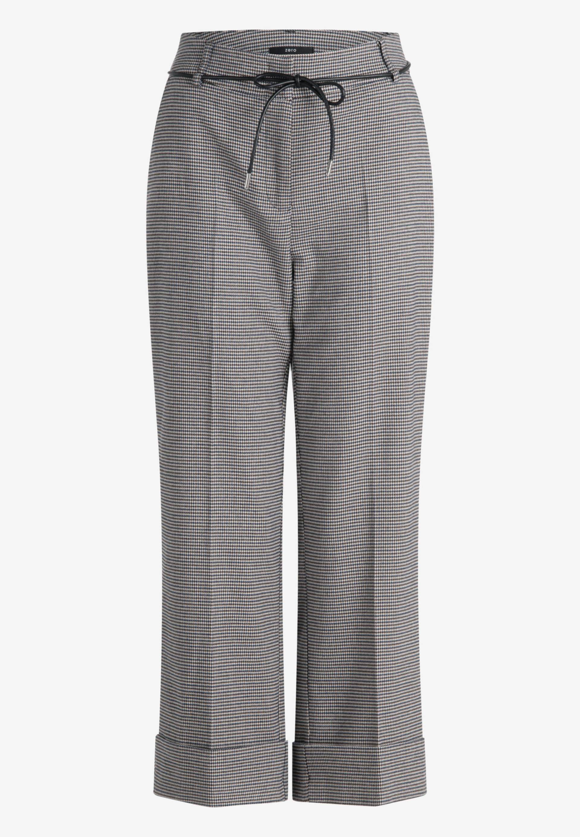 zero - Hose kariert mit Umschlag beigebrown - Gr. - 38 von zero