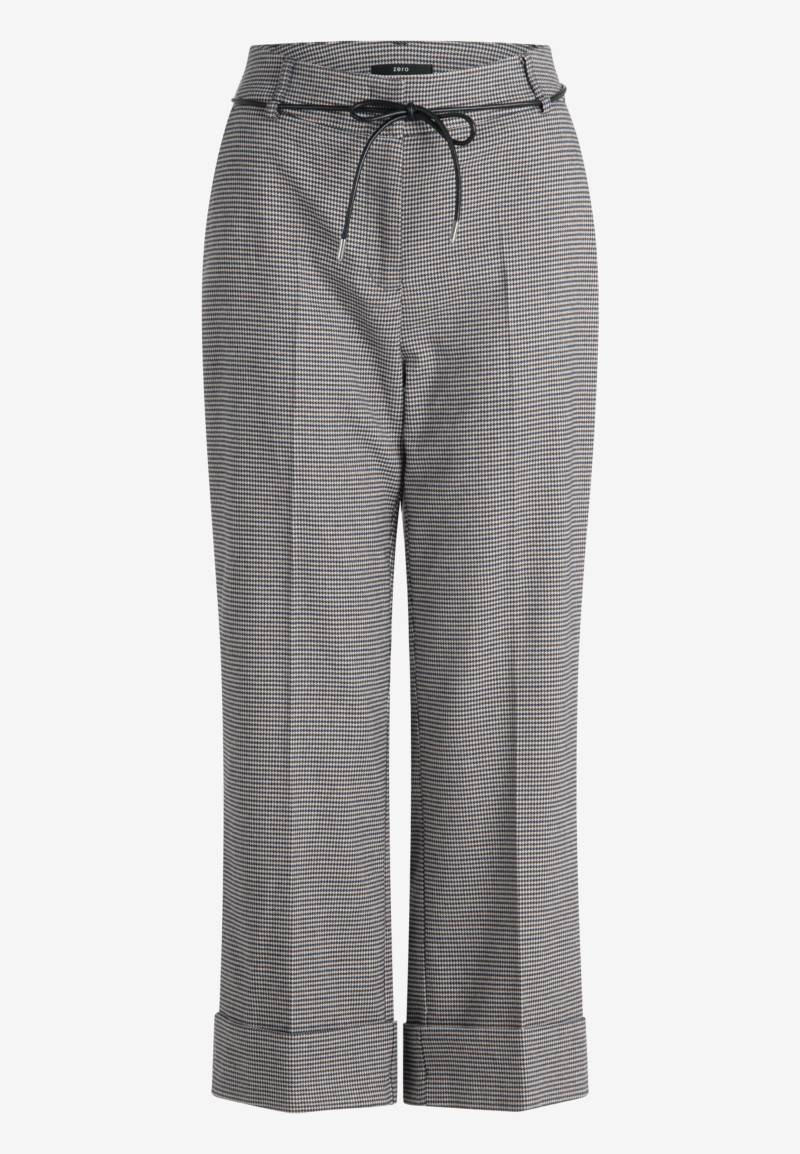 zero - Hose kariert mit Umschlag beigebrown - Gr. - 40 von zero