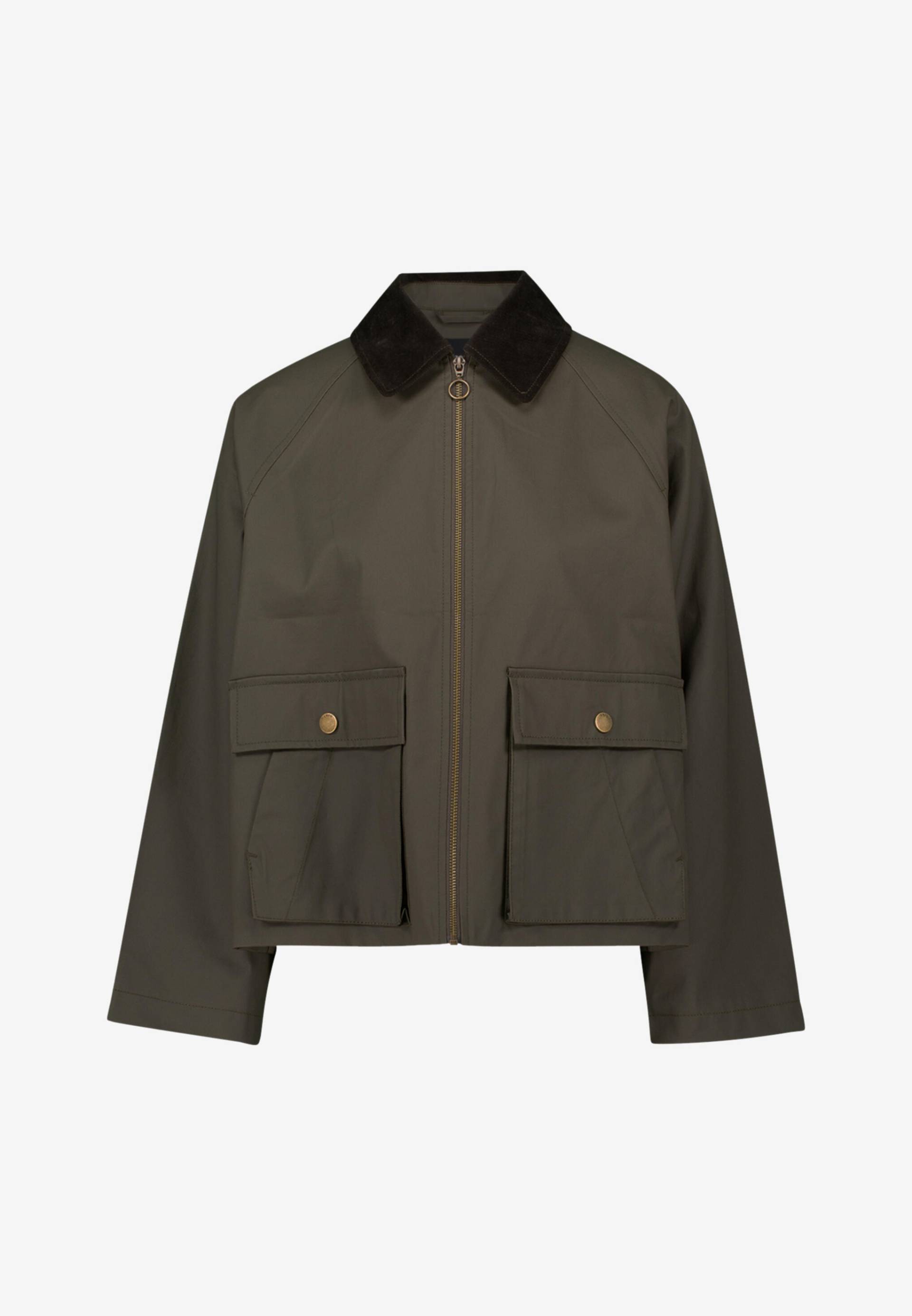 zero - Jacke beschichtet mit Cordkragen deep forest night - Gr. - 40 von zero