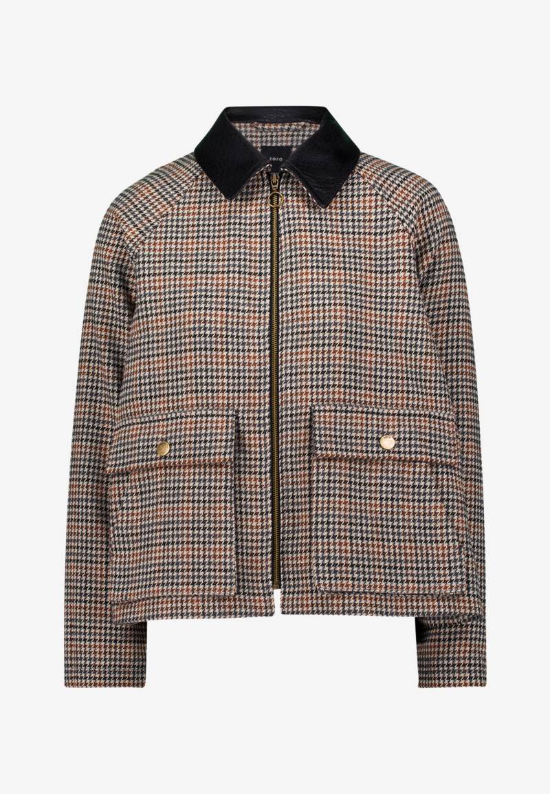 zero - Jacke kariert mit Klappentaschen beigebrown - Gr. - 34 von zero