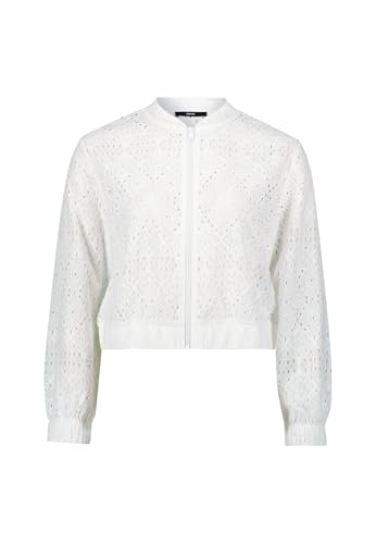 zero Damen Jacke mit Lochstickerei 38, Brilliant White von zero