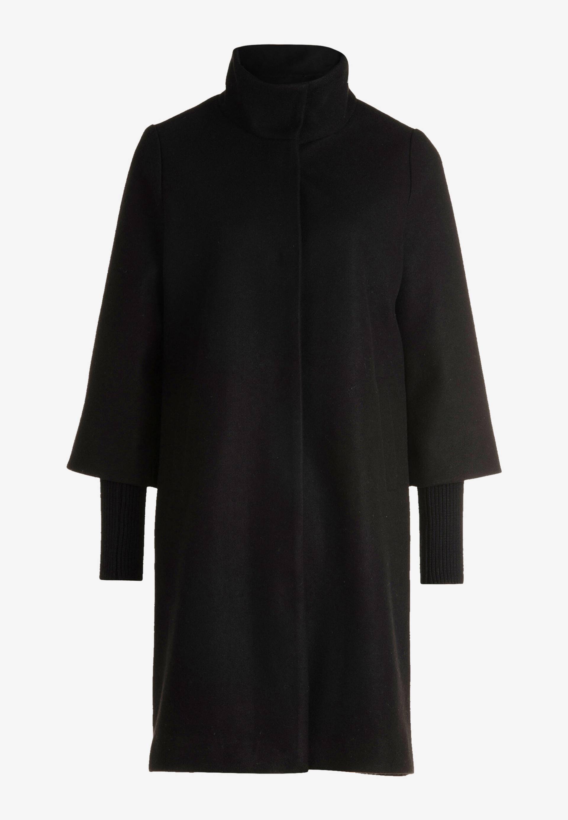 zero - Mantel Wolloptik mit Stehkragen black beauty - Gr. - 36 von zero