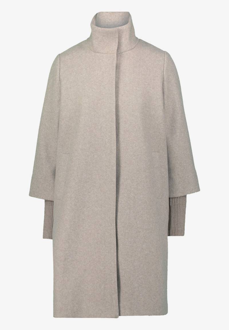 zero - Mantel Wolloptik mit Stehkragen taupe melange - Gr. - 36 von zero