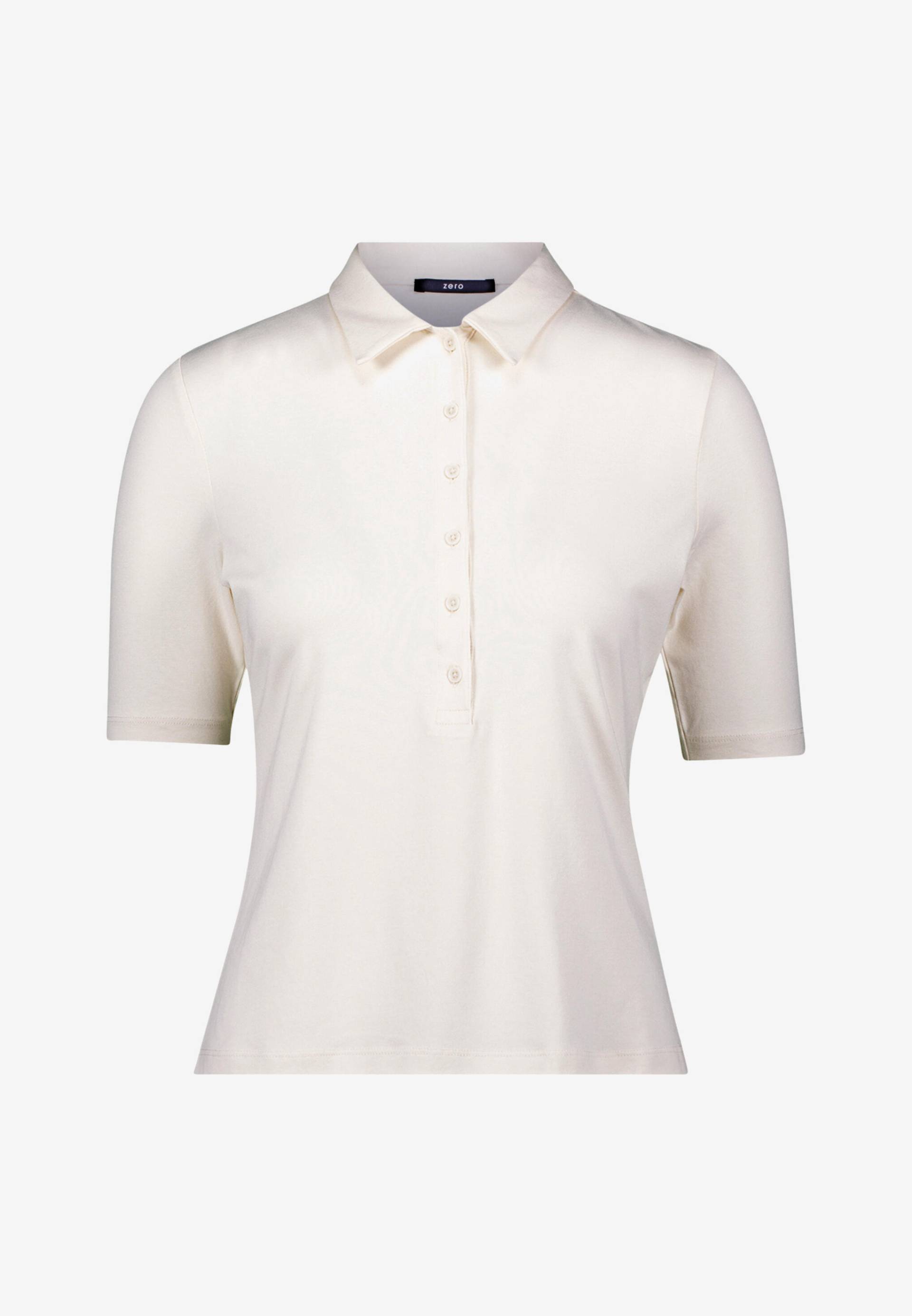 zero - Poloshirt mit Knopfleiste eggnog - Gr. - 40 von zero