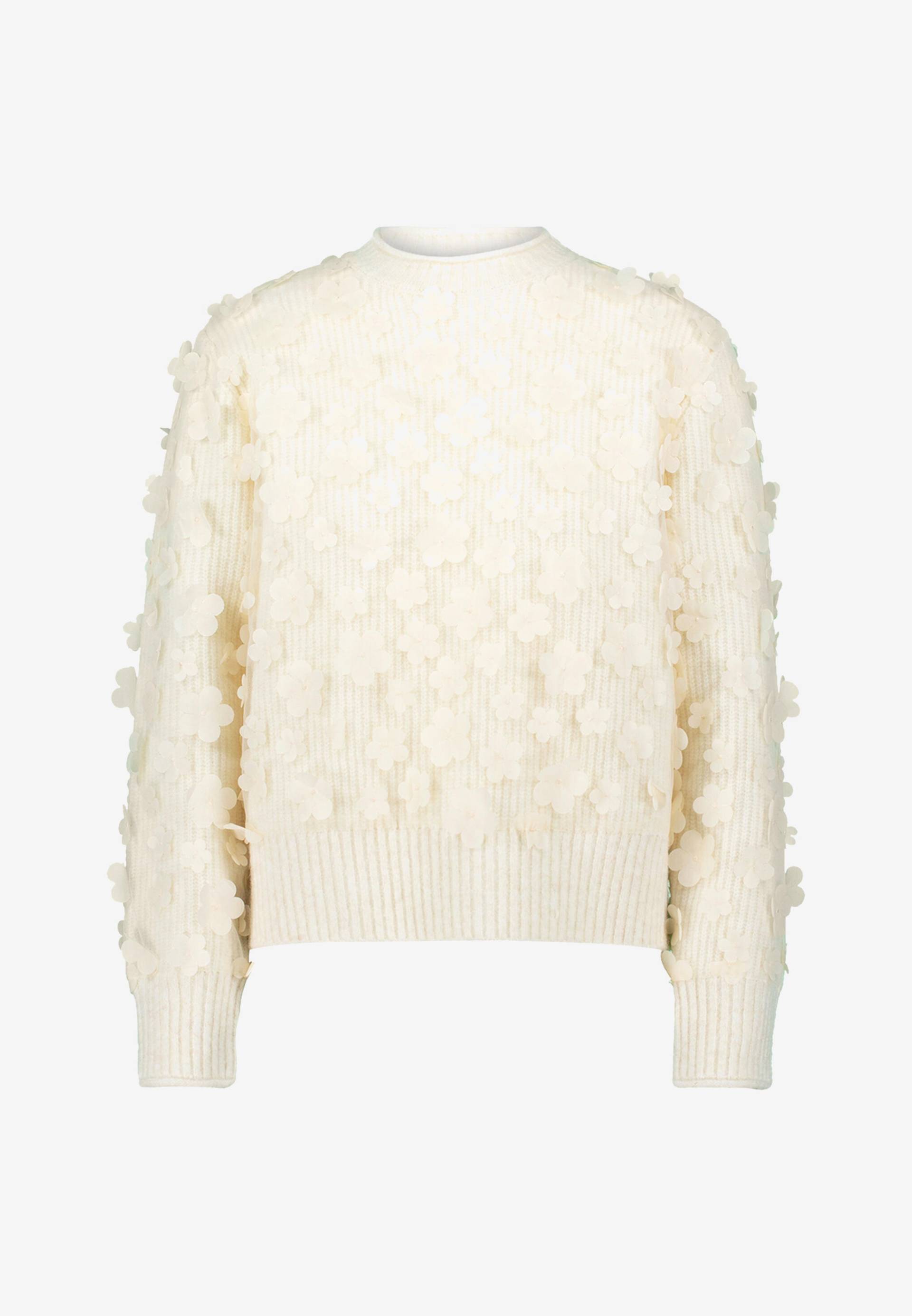 zero - Pullover mit 3D Blüten eggnog - Gr. - 38 von zero