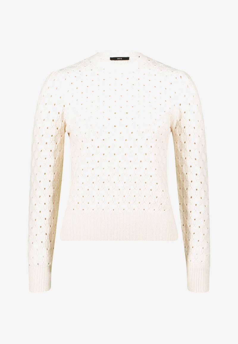 zero - Pullover mit Lochstrickmuster eggnog - Gr. - 34 von zero