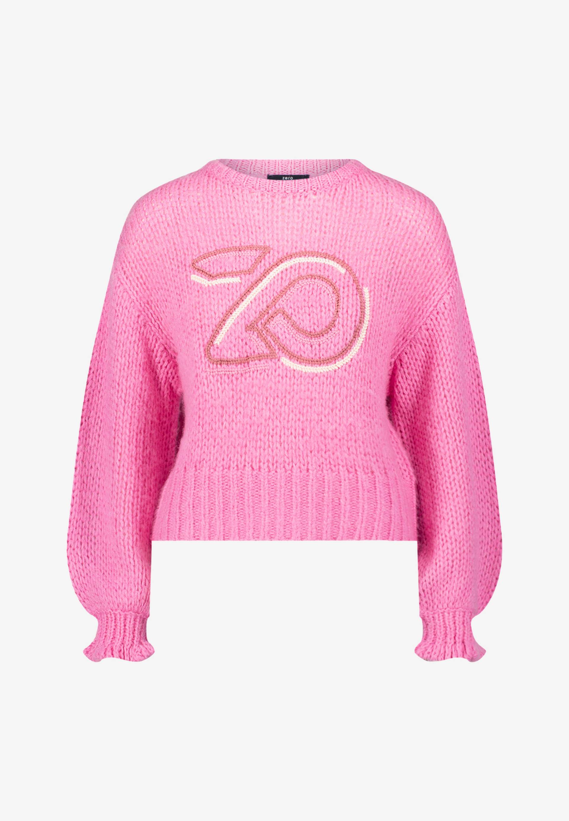 zero - Pullover mit Logostickerei patch pinkpink - Gr. - M von zero