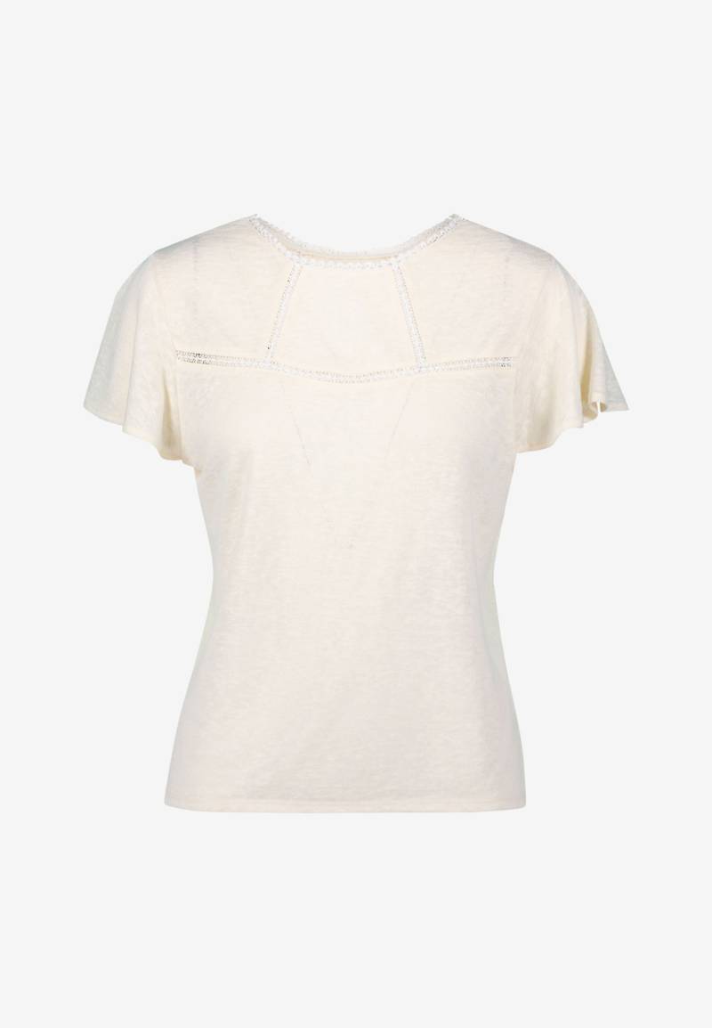 zero - Shirt mit Häkeldetails eggnog - Gr. - 34 von zero