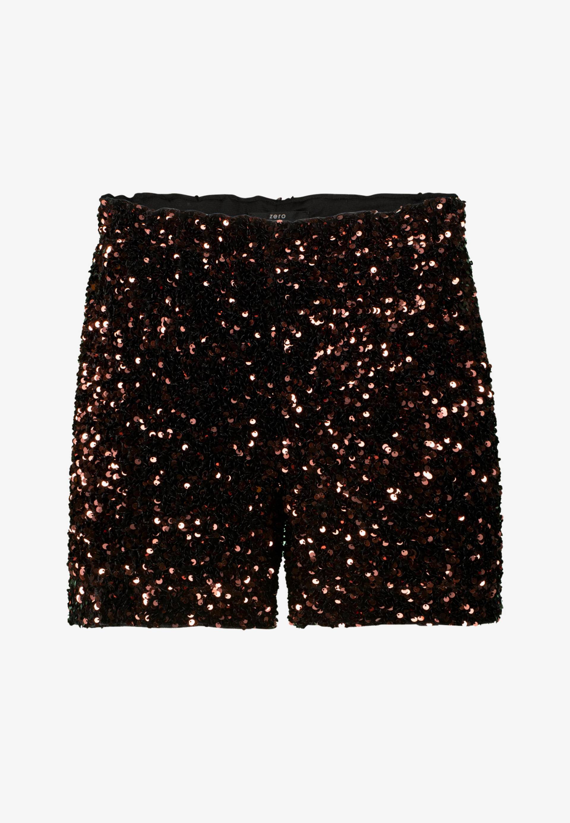 zero - Shorts mit Pailletten blackbrown - Gr. - 38 von zero