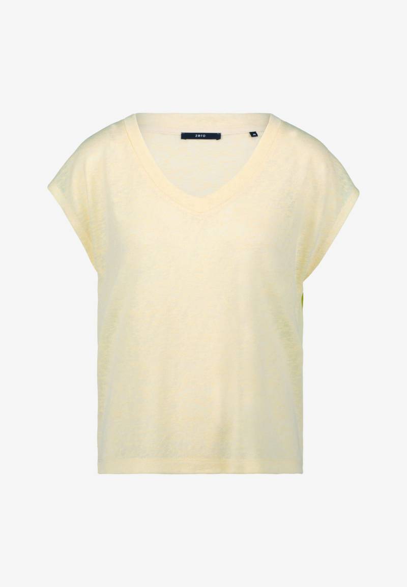 zero - Sommer-T-Shirt mit V-Ausschnitt double cream - Gr. - 38 von zero