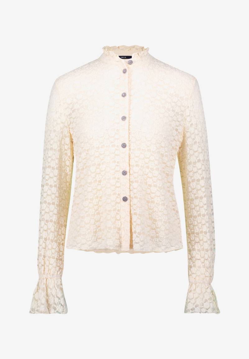 zero - Spitzenbluse mit Knopfleiste eggnog - Gr. - 42 von zero