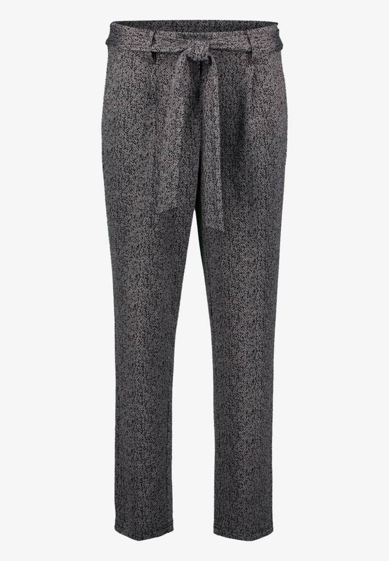 zero - Stoffhose Herringbone mit Bindegürtel 28 Inch blackcream - Gr. - 44 von zero