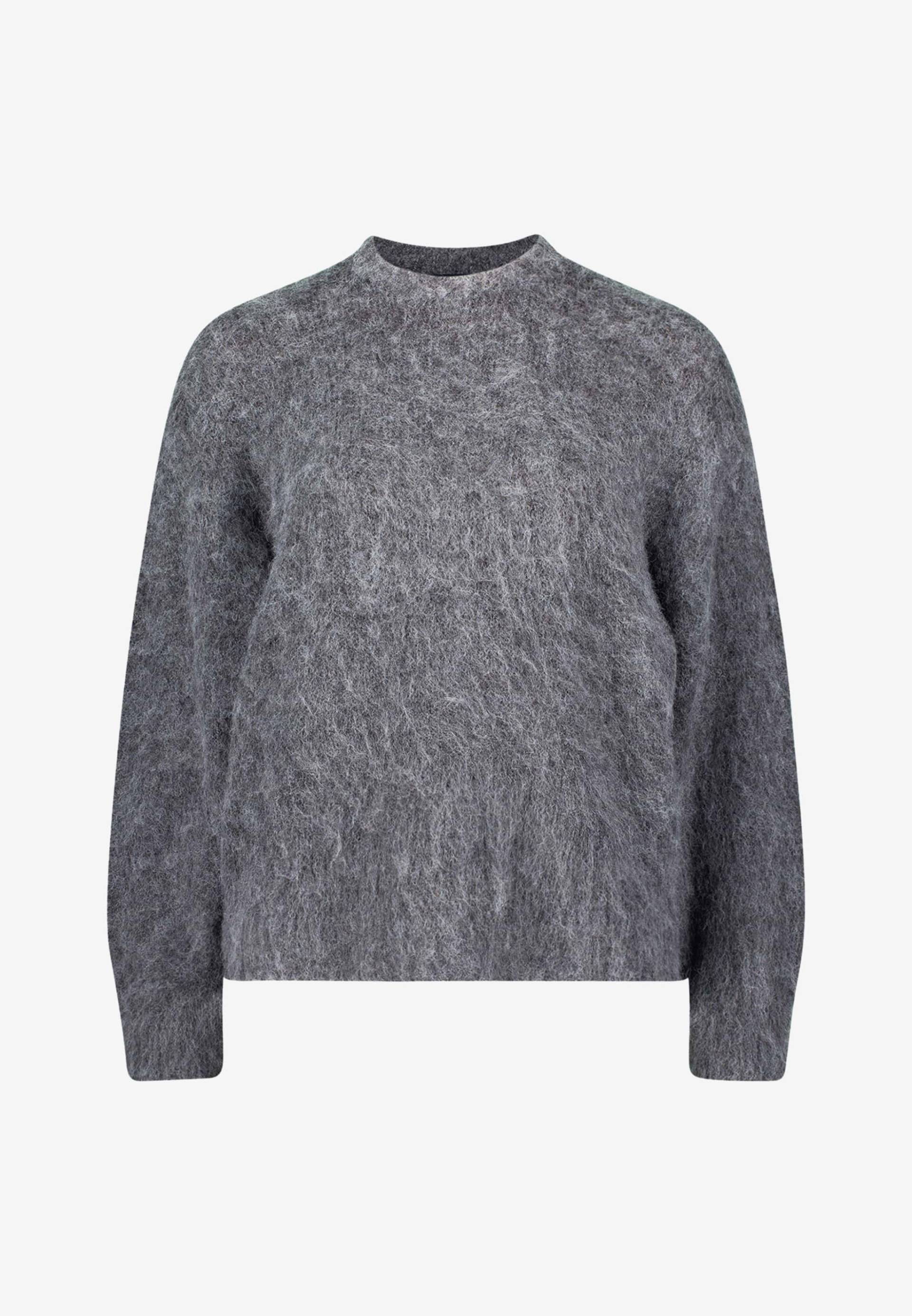 zero - Strickpullover mit Flaum middle grey melange - Gr. - M von zero