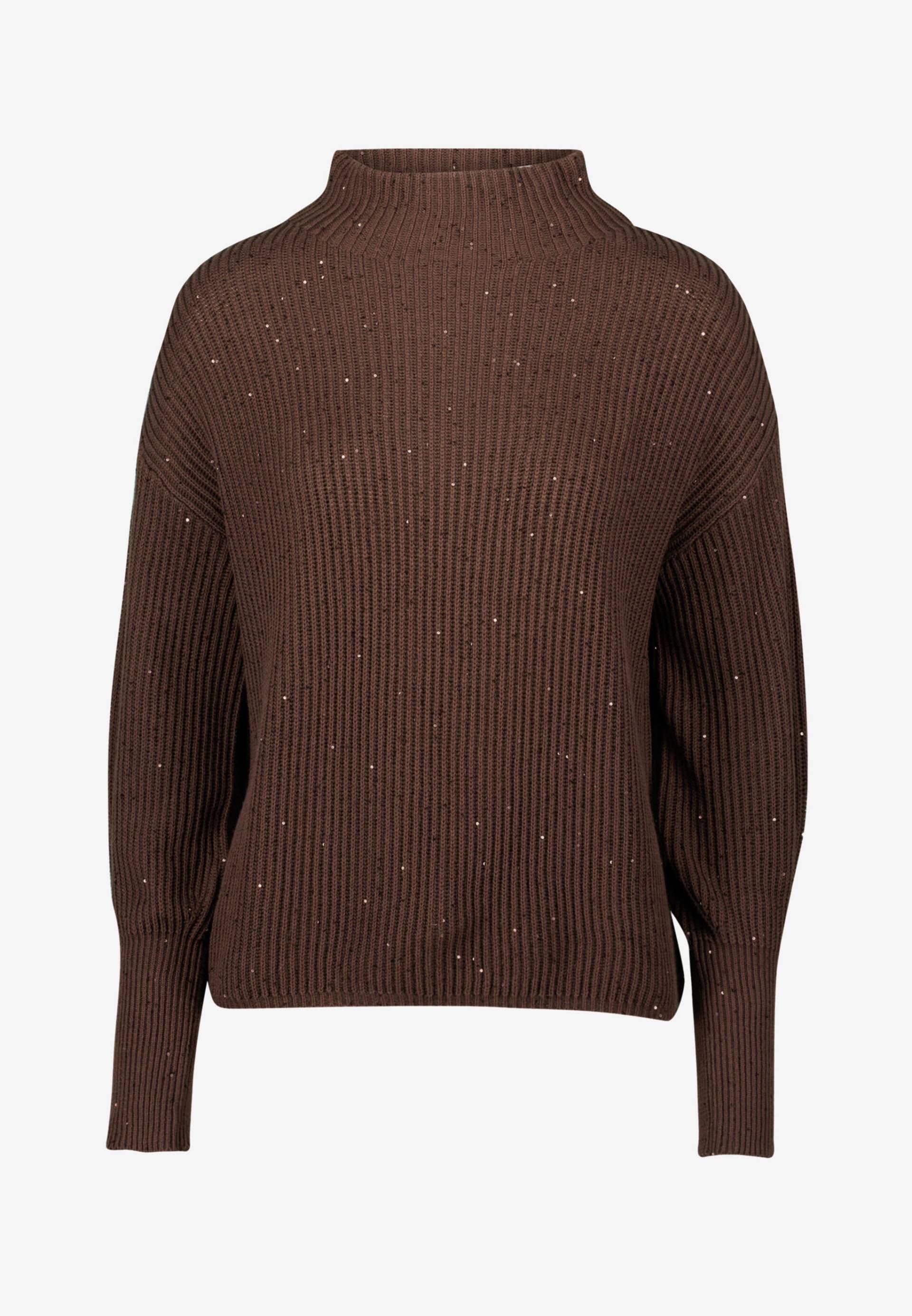 zero - Strickpullover mit Pailletten brownbrown - Gr. - 40 von zero