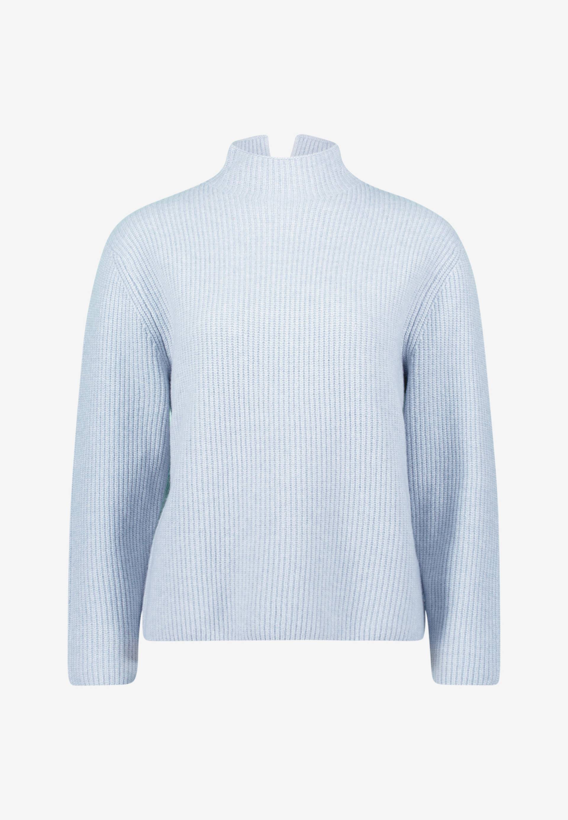 zero - Strickpullover mit Stehkragen light blue melange - Gr. - 40 von zero