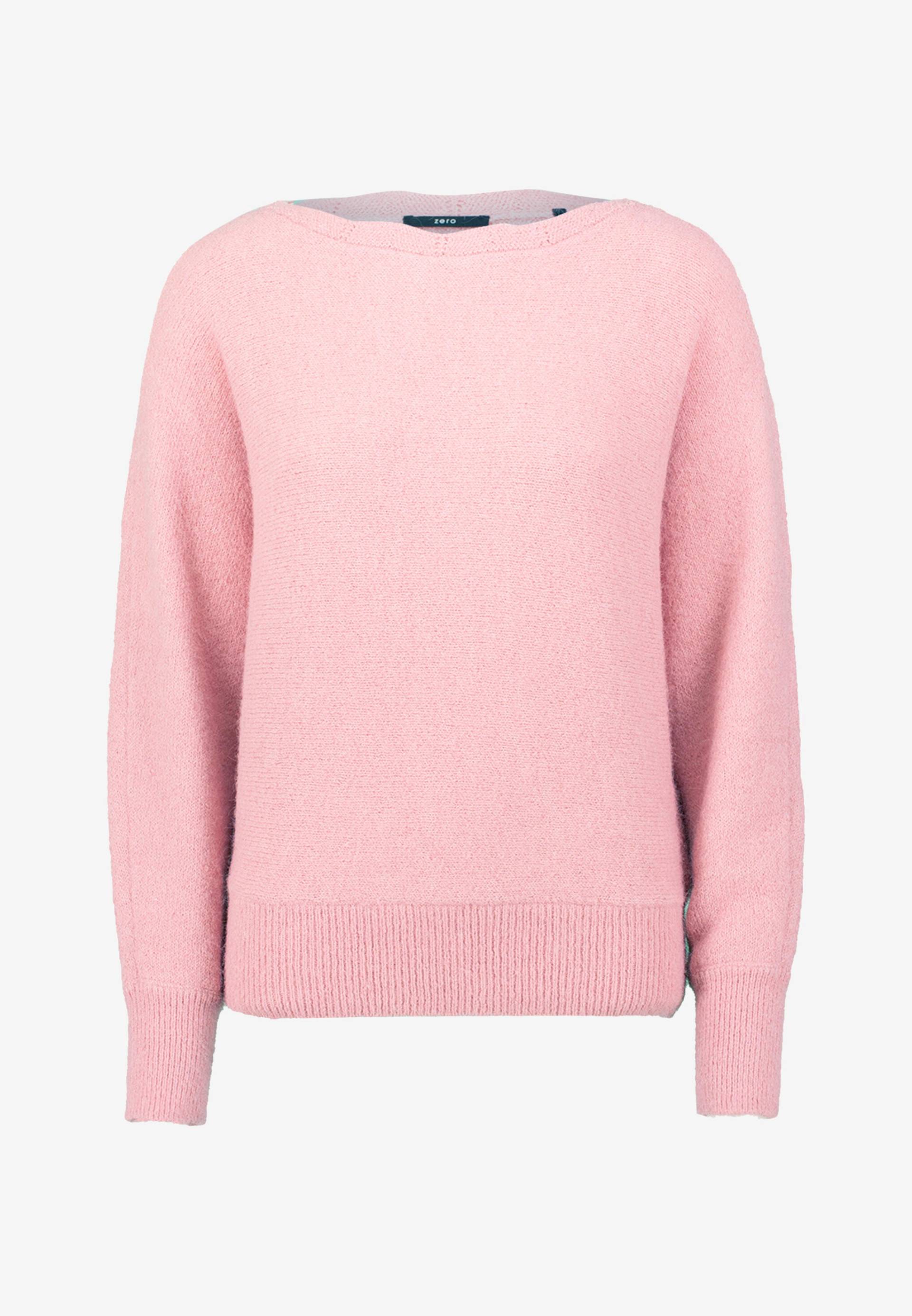 zero - Strickpullover mit U-Boot Ausschnitt rose melange - Gr. - 42 von zero