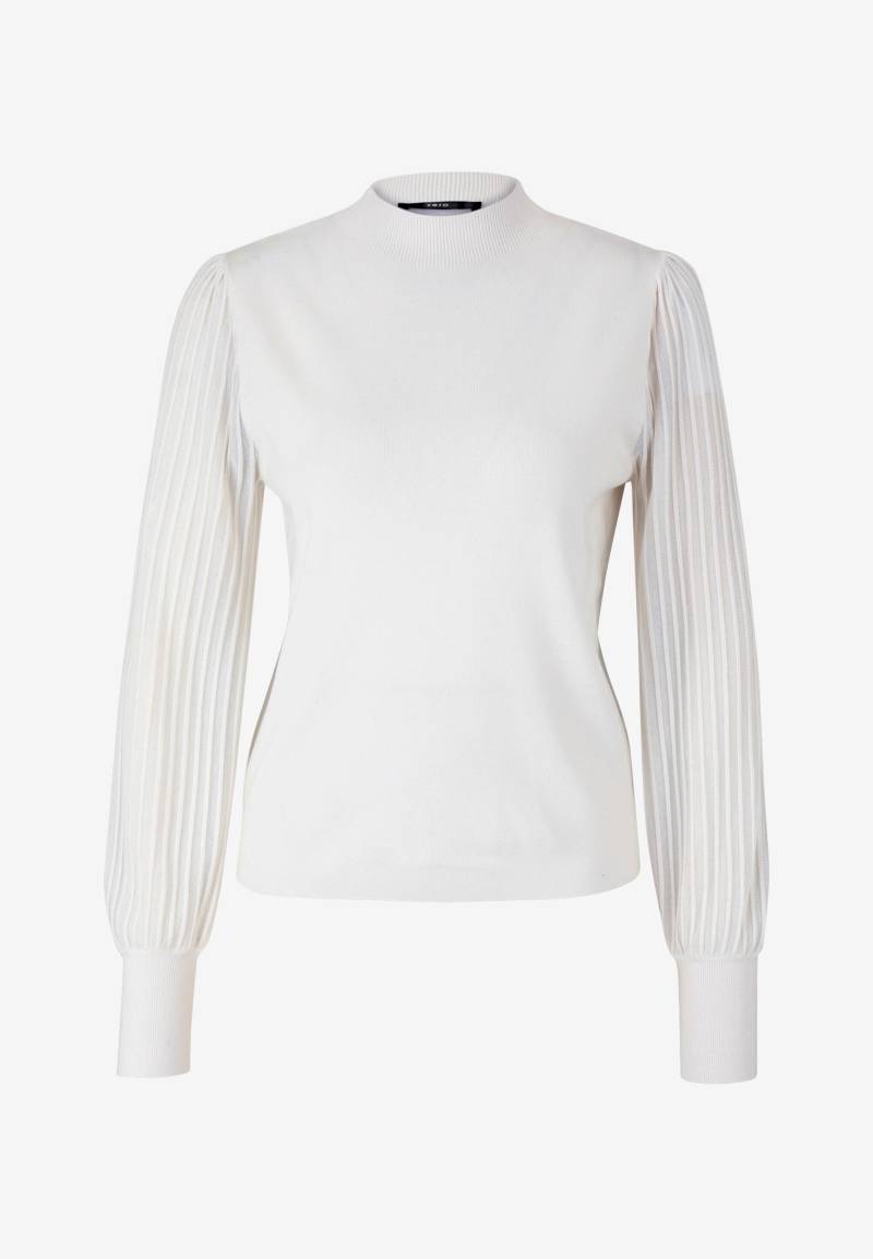 zero - Strickpullover mit transparenten Ärmeln offwhite - Gr. - 34 von zero