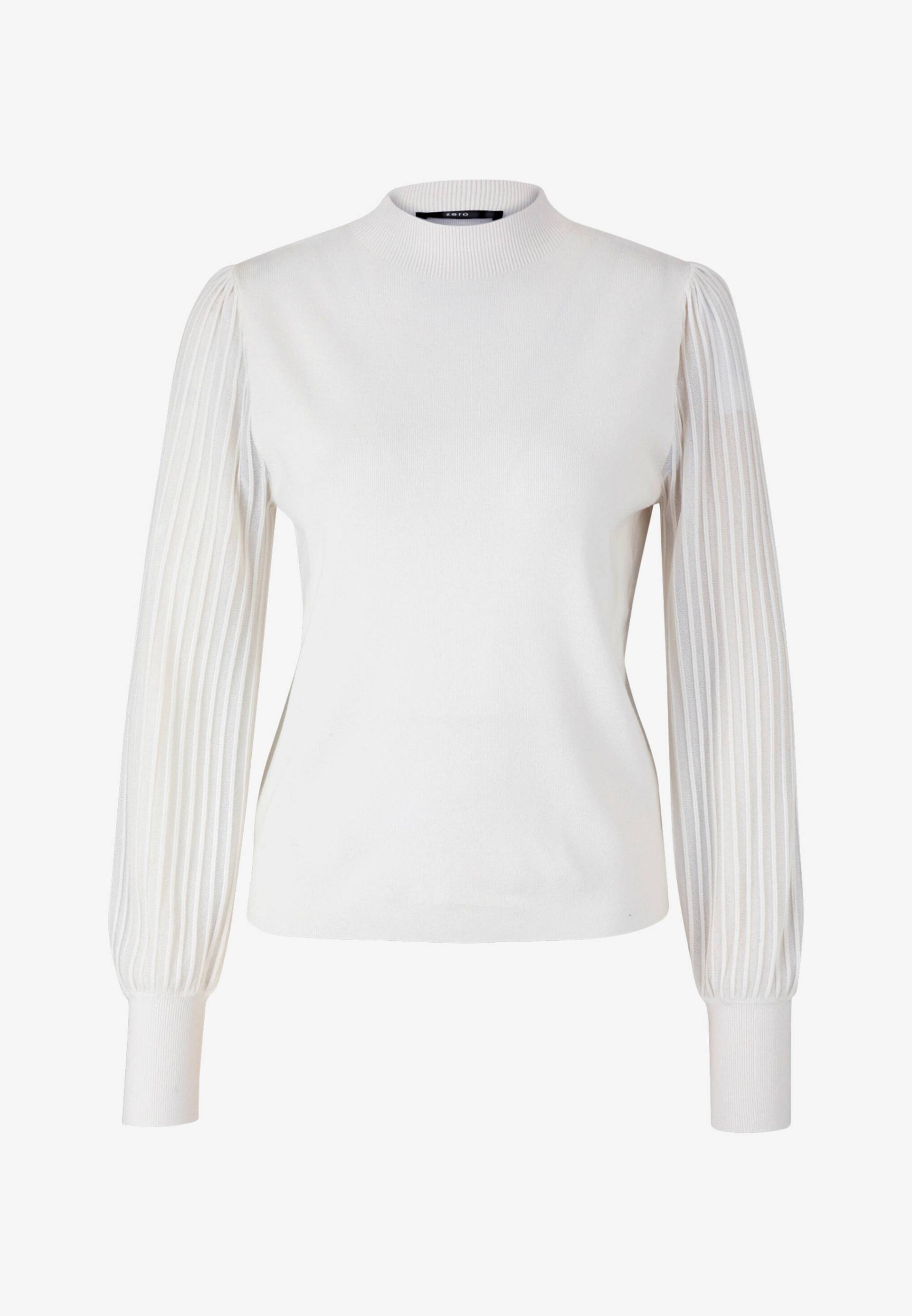zero - Strickpullover mit transparenten Ärmeln offwhite - Gr. - 38 von zero