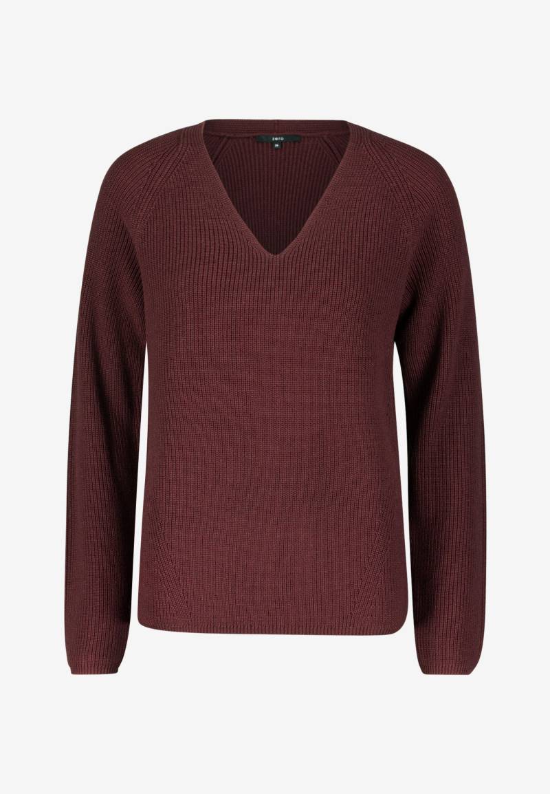 zero - Strukturpullover mit V-Ausschnitt mystic berry - Gr. - 34 von zero