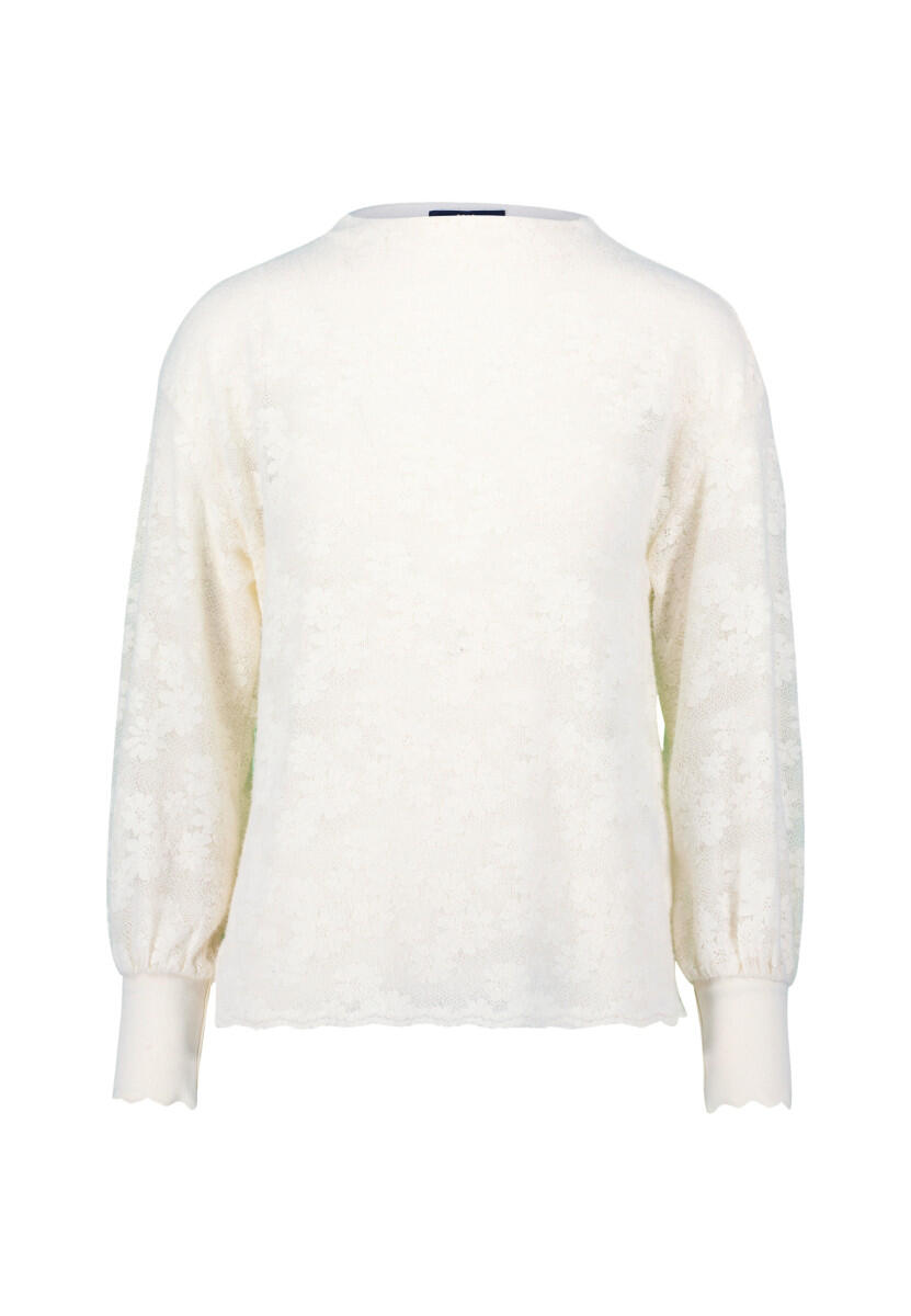 zero - Sweatshirt mit Blumenspitze gelb - Gr. - 34 von zero