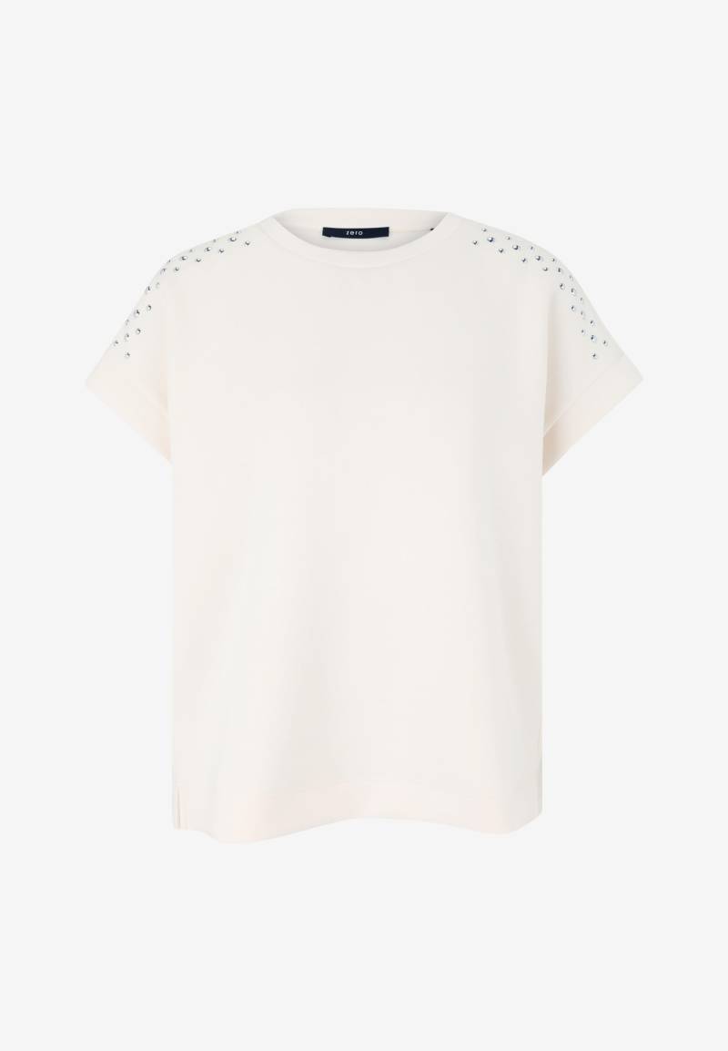 zero - Sweatshirt mit Nieten patch creamsilver - Gr. - 44 von zero