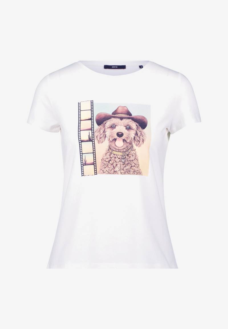 zero - T-Shirt mit Hundemotiv patch creambrown - Gr. - 34 von zero