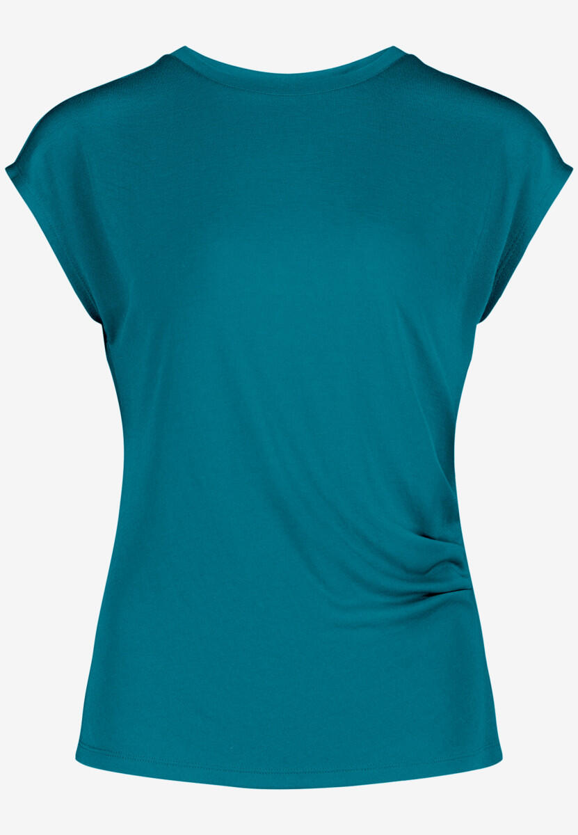 zero - T-Shirt mit Raffung blau - Gr. - 34 von zero